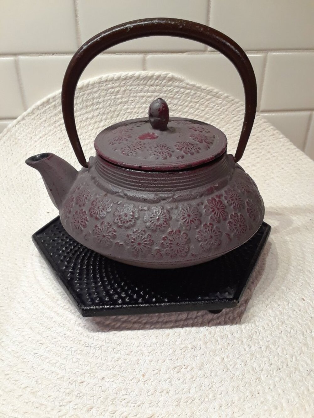 Japanese Cast Iron Teapot with Trivet